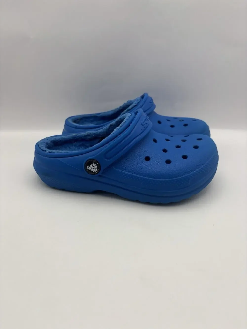 Crocs Classic Blue Lined Clogs Kids Side 12 C